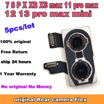 5pc/veľa Originálne Zadný Fotoaparát pre IPhone X XR XS max hlavný Fotoaparát Pre IPhone 7 8 plus 11 12 13 pro max mini Zadný Fotoaparát Flex Kábel
