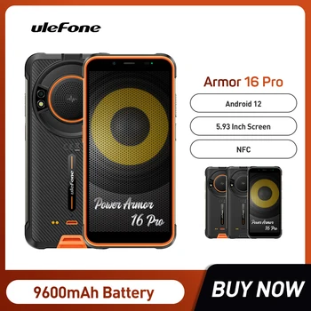 Globálne Ulefone Power Armor 16 Pro Android 12 NFC Robustný Telefón, Robustné Vodotesné 4 GB 64 GB Smartphone 9600mAh 2.4 G/5G WiFi