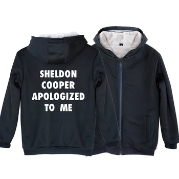 Muž, Chlapec Parkas Úplné Zip Kabát TBBT Sheldon Cooper Sa Ospravedlňujem Mňa Plus Velvet Jeseň Zima Pár Oblečenie ZIIART