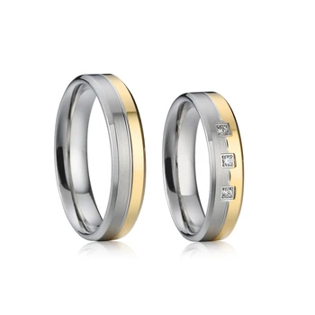 prstene, šperky 18 karátovým zlatom 1 Pár Milovníkov Aliancie, vlastná titánová pár snubné prstene pre mužov a ženy