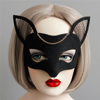 Maškaráda Maska Dámy Dievčatá Sexy Čipka Black Cat Očí, Masky Na Maškarný Vianoce, Halloween Party