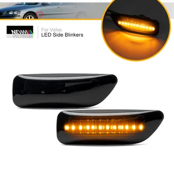 Údené LED, Bočné Obrysové Svetlá pre Volvo S60 Vopred LCI S80 MK1 V70 MK2 XC70 XC90 Canbus Zase Signál Lampy Žiadne Blikanie, Opakovače
