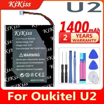 KiKiss 1400mAh U2 Batérie Telefónu Pre Oukitel U2 U 2 mobilného Telefónu, Batérie + Darček Nástroje