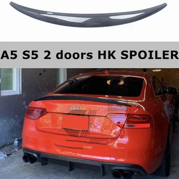 HK štýl uhlíkových vlákien spojler zadný nárazník batožinového priestoru pery, vhodné pre Audi A5 4-dvere, zadné boot spojler splitter