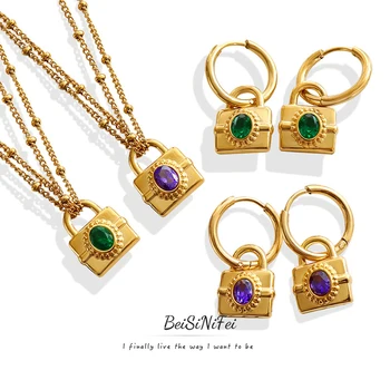 Trend Jednoduché Južná Kórea Dongdaemun retro nika svetlo luxusné zirkón vykladané náhrdelník high-end all-zápas náušnice šperky