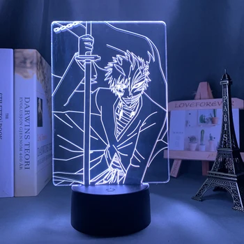 3d Svetlo Anime Bleach Nočné Svetlo pre Domáce Dekorácie Nočného Cool Darček k Narodeninám Akryl Led Nočné Lampy Bleach Manga