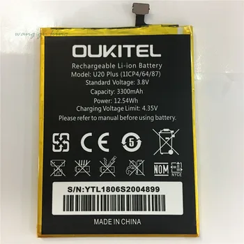 100% Originálne Oukitel U20 Plus Výmena Batérie New Vysoká Kvalita Kapacita 3300mAh Batérie pre Oukitel U20 Plus