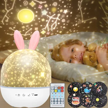Laser Hviezdne Nebo Hudby Projektor Lampa USB Spoplatnené LED Otočiť Star Galaxy Nočné Svetlo pre Deti Baby Darček Domov Spálňa Decor