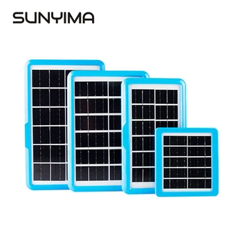 SUNYIMA 1PCS 6V 2W 4W 6W 8W Malý Solárny Panel Fotovoltaického Panelu Prenosné Dobíjacie Power Panel S 5 v 1 Nabíjací Kábel