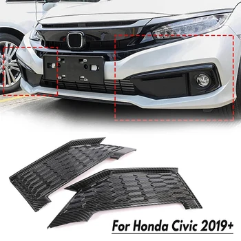 Carbon Fiber Auto, Predné Hmlové Svetlá, Lampy, Trim Kryt pre Honda 10. Občianske 2019-2021