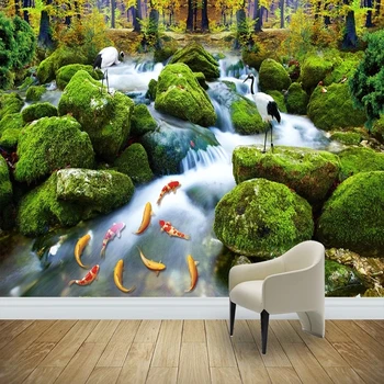 Abstraktných De Parede 3D Vodopád Kameň Krajiny Maľovanie nástenná maľba Tapety Obývacia Izba Štúdia Klasické Nástenné Lístkov Pre Steny 3 D Fresco
