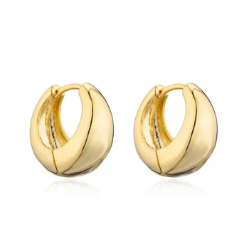 Zlaté Robustný Malá Bránka Náušnice Kovové Textúra 18 K Zlatom Pozlátené Náušnice Pre Ženy 2022 Svetlo Luxusné Strany Šperky Accessori