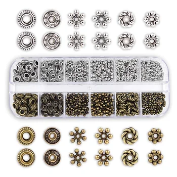 300 Kusov 6 Retro Striebro Bronz Dištančné Korálky, Kovové Podložky, Šperky, Doplnky, Používané Na Výrobu Náramkov, Náhrdelníkov A J