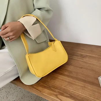 Módne dámske Taška Nové 2021 Trend Jednoduchý Dizajn Lady Shopper Tašky cez Rameno, Retro Elegantné Farbou PU Kožené Ženské Kabelky