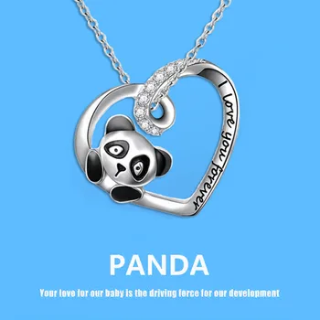 Láska Panda Prívesok Náhrdelník Žena Roztomilý Kreslený Zvieratá Kľúčnu Kosť Reťazca Šperky