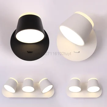 4PCS Nordic nástenné lampy, Nočné lampy, Spálne, Moderná obývacia izba Chodník Schodisko Jednoduché, čisté drevo, kované železné nástenné svietidlo LED svietidlo