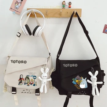 Anime Môj Sused Totoro Mačka Kabelka Messenger Ramenný Popruh Travel Bag Black Kreslených