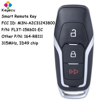 KEYECU Smart Remote Auto Kľúč S 3 Tlačidlami 315MHz pre Ford Explorer F-150 F-250 2015 2016 2017 Fob M3N-A2C31243800 164-R8111