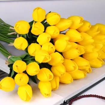 Studyset 1PC Umelé Mini PU Tulipán Kvet pre Domáce Obývacia Izba Svadobné Dekorácie