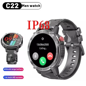 C22 Smart Hodinky 1.6 Palcový Bluetooth-kompatibilné Hovor Hudby Outdoorové Športy Krokomer, Vodotesný IP68 Smartwatch Uhren Hodinky