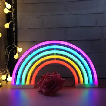 2019New Roztomilý Rainbow Neónový nápis LED Dúhového Svetla Svietidlo pre Koľaji Dekor Rainbow Dekor Neónové Lampy Steny Výzdoba, Vianočné Neon Žiarovky, Trubice