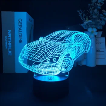 Sedan Auto Farby 3D Nočné Svetlo pre Spálňa Decor Svetlo Roztomilý Narodeniny Farba Darček LED Lampa Manga Dieťa Lásky Prítomný