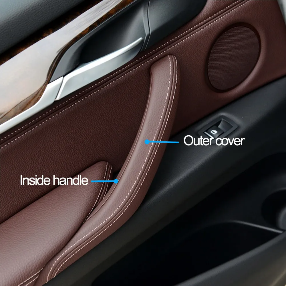 RHD Interiéru Vozidla Vľavo, Vpravo Passeneger kľučky Montáž s Vonkajšou Kožený Kryt Výmena Za BMW X5 X6 F15 F16 2014-2018 Obrázok 5