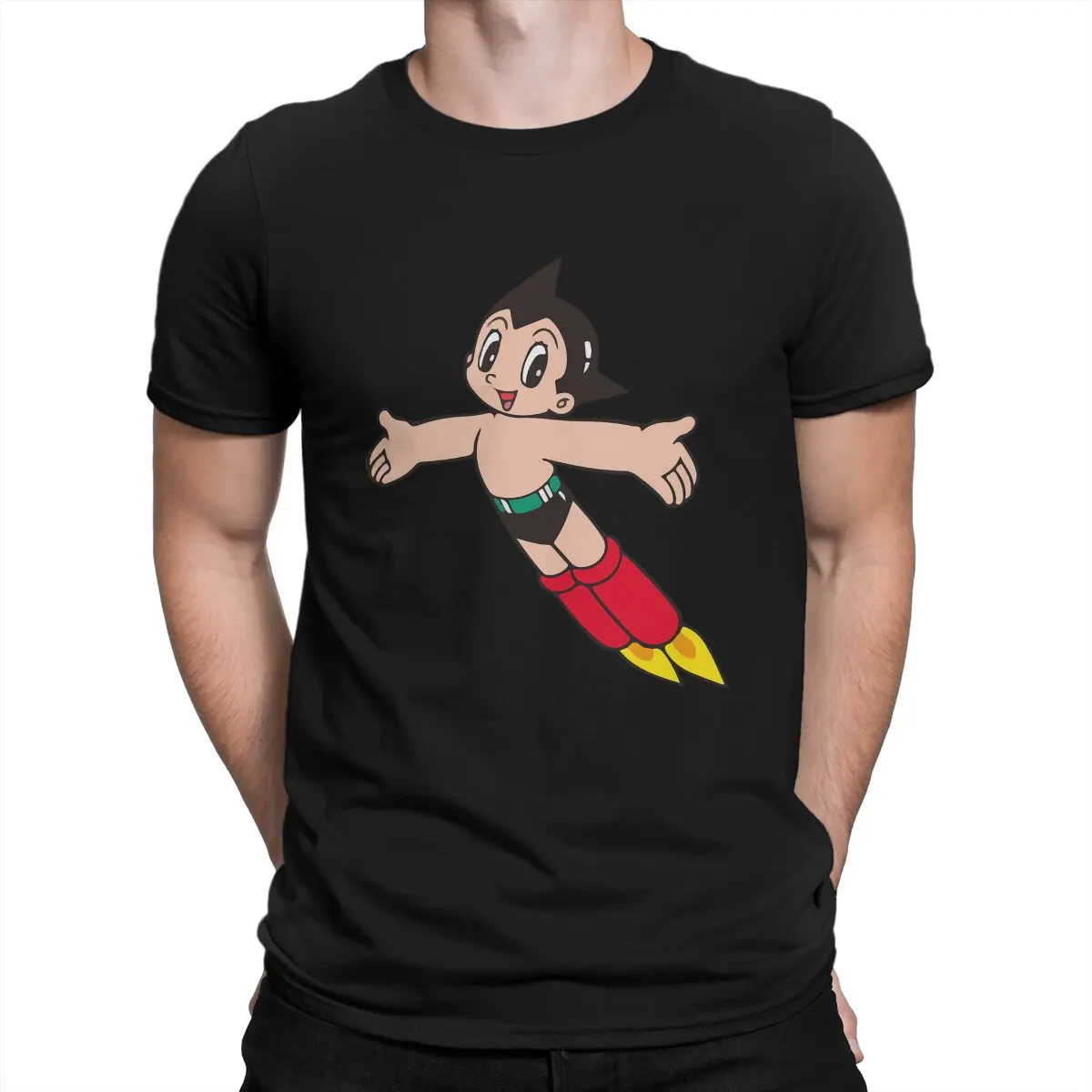 Muži Zadarmo Objať T Shirt Astroboy Čistej Bavlny Topy Bežné Krátky Rukáv O Krk Tees Dospelých T-Shirts Obrázok 0