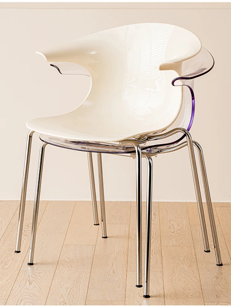 Nordic Jedálenské Stoličky PE Transparentné Plastové Stolice, Luxusná Obývacia Izba Kreslo Moderný bytový Nábytok Design Voľný čas Stoličky Stoličky Obrázok 4