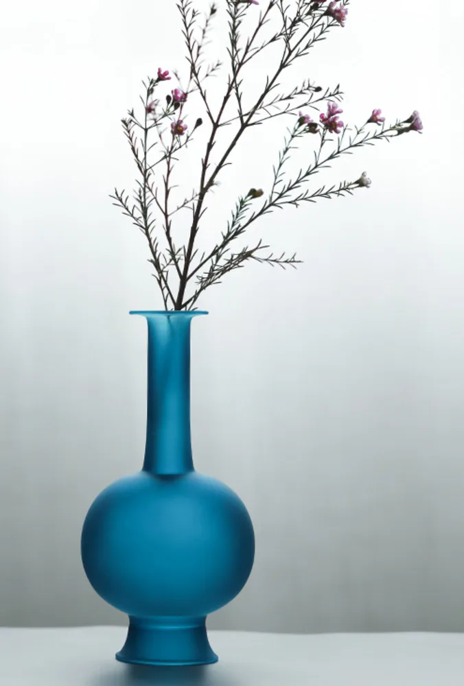Moderné Páva Modrá Váza Európskej Glazúra Hladené Priehľadné Presklené Váza Ozdoby Obývacia Izba Ploche Kvetinové Vázy, Dekorácie Nové Obrázok 3