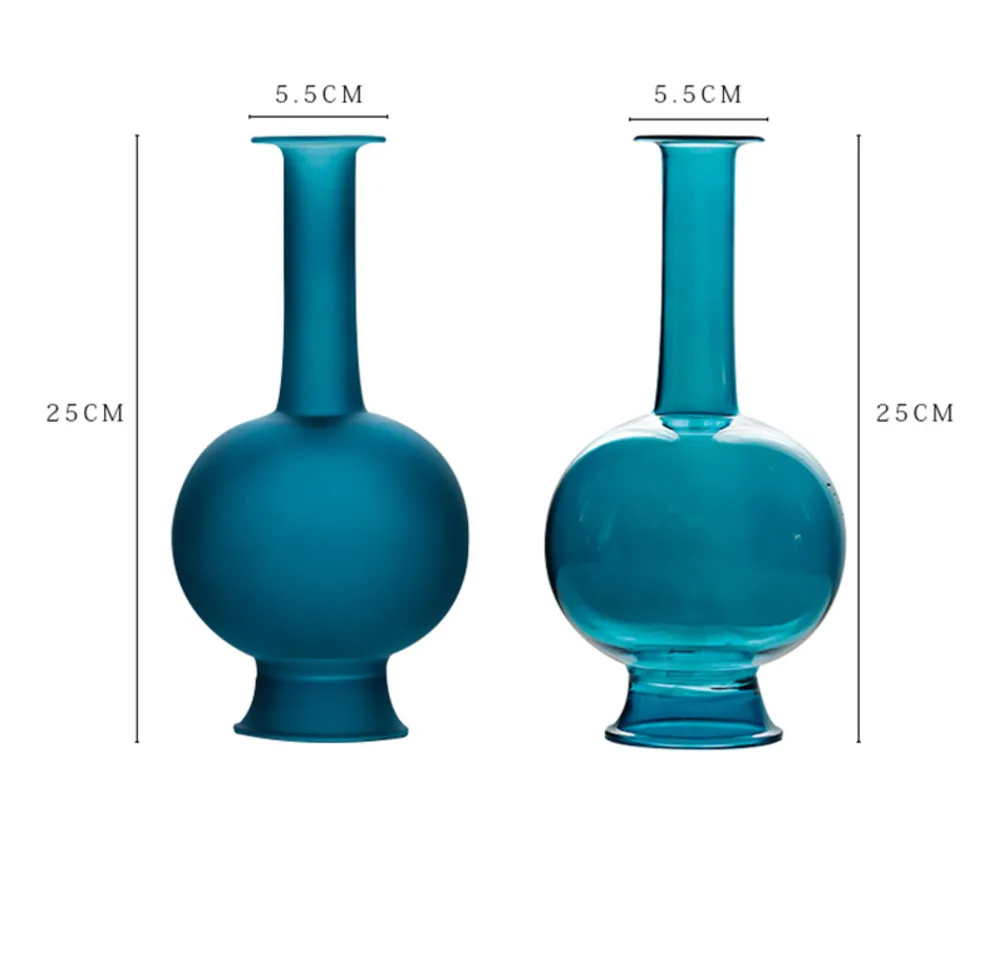 Moderné Páva Modrá Váza Európskej Glazúra Hladené Priehľadné Presklené Váza Ozdoby Obývacia Izba Ploche Kvetinové Vázy, Dekorácie Nové Obrázok 5