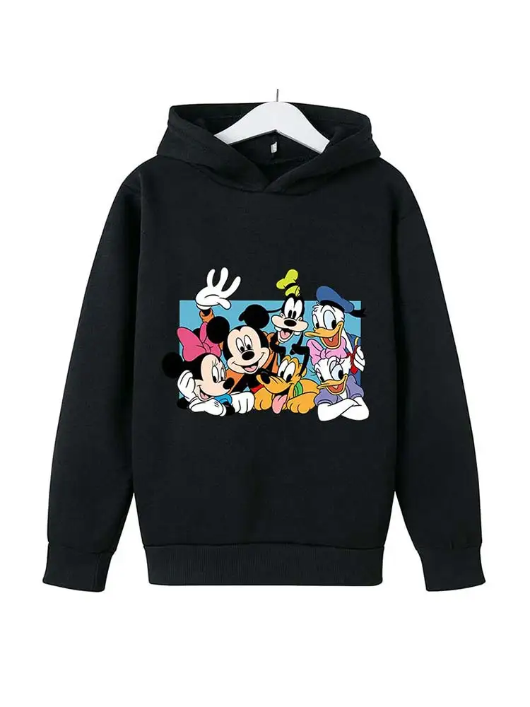 deti oblečenie dievčatá chlapci oblečenie Donald Duck Mickey Mouse Vzor Deti mikina s kapucňou Top Fashion Vonkajšie pulóver Deti Obrázok 1