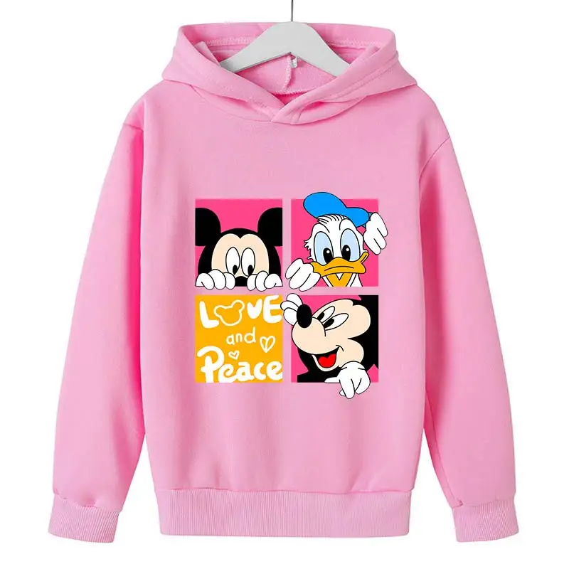 deti oblečenie dievčatá chlapci oblečenie Donald Duck Mickey Mouse Vzor Deti mikina s kapucňou Top Fashion Vonkajšie pulóver Deti Obrázok 2