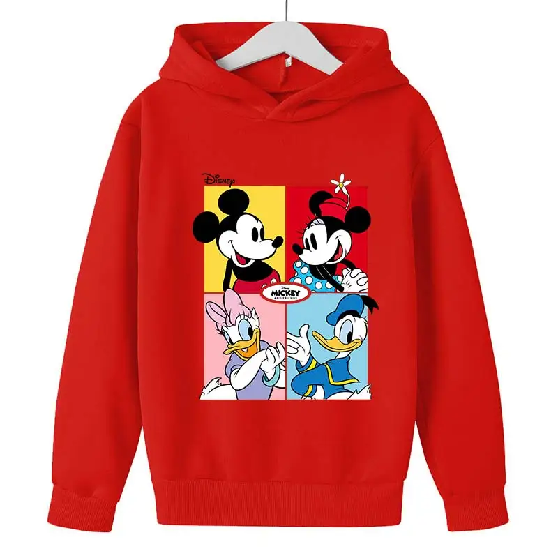 deti oblečenie dievčatá chlapci oblečenie Donald Duck Mickey Mouse Vzor Deti mikina s kapucňou Top Fashion Vonkajšie pulóver Deti Obrázok 3