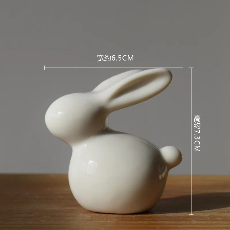 Keramické Roztomilý Pure White Rabbit, Porcelánové Figúrky Tabuľka Domáce Dekorácie Čína Darček Moderná Socha Ručne vyrobeného nábytku Obrázok 2