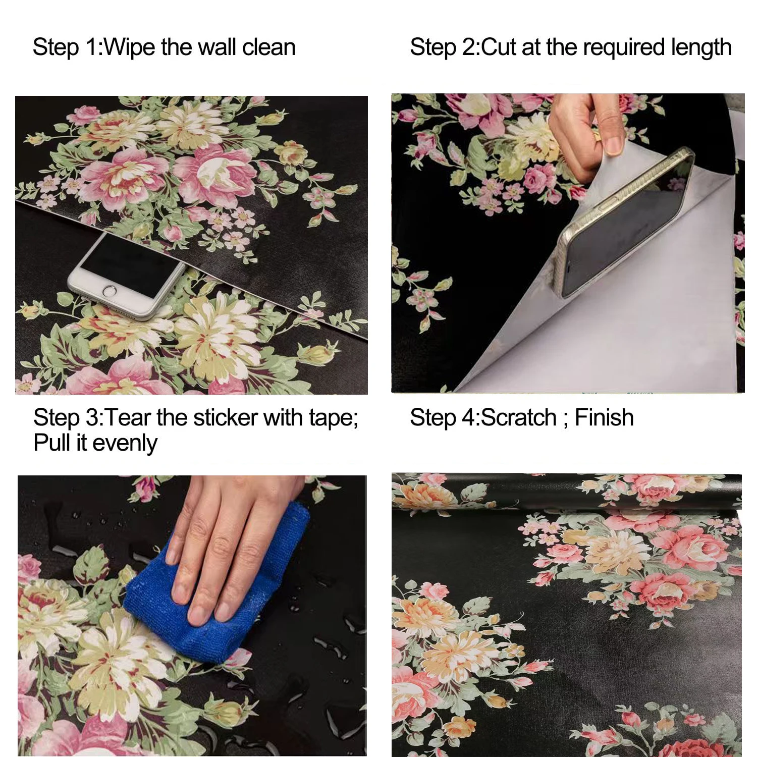 Retro Zelené Kvetinové Tapety Roll Samolepiace Nepremokavé Tapety Odstrániteľné Vinyl Na Stenu Krytie Pre Restaur Obrázok 3