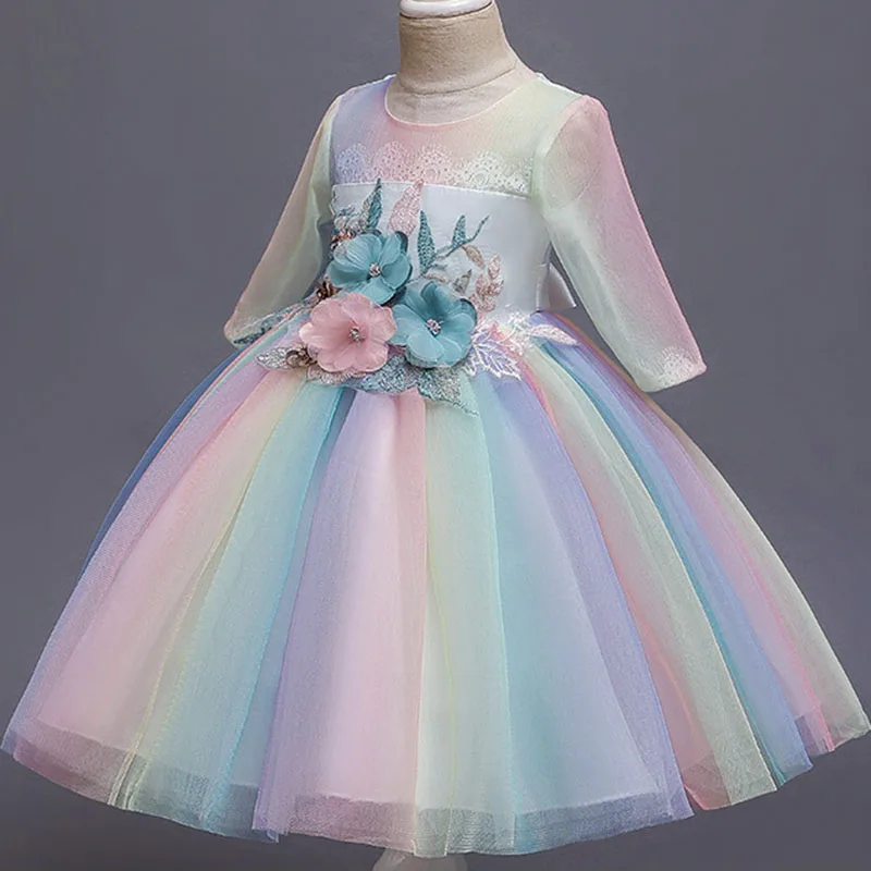Nové Baby Dievčatá Kvet Vianočné Šaty Princezná Svadobné Elegantné Deti Elegantné Šaty Deti Oblečenie Strany Kostým Oblečenie Obrázok 1