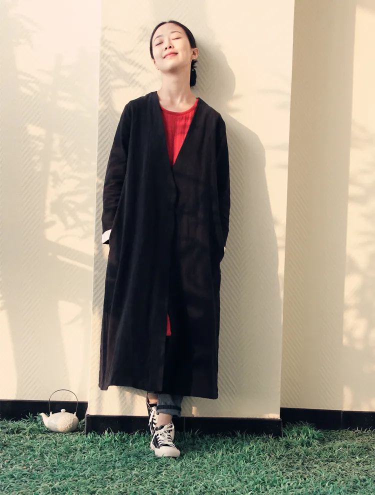 2016 žien tekutiny stručný vrchné oblečenie dizajn vintage dlhý výkop a cardigan Obrázok 0