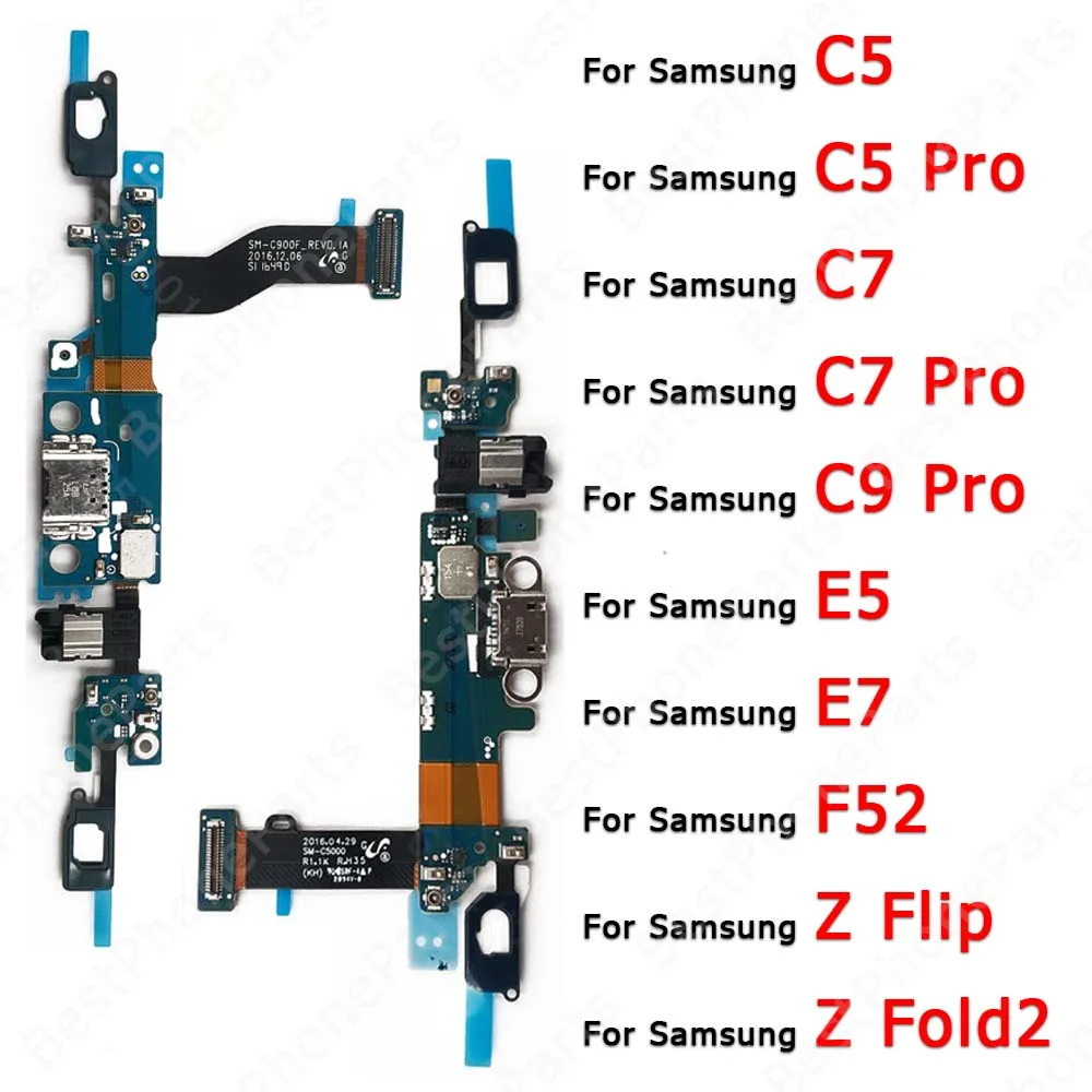 Pre Samsung Galaxy F52 Z Flip Fold2 C5 C7 C9 Pro E5, E7 Poplatok Doske Konektor Usb Originálne Nabíjací Port PCB Zásuvky Náhradných Dielov Obrázok 0