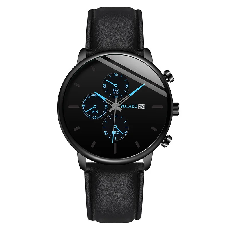 Nový Príchod Módne 2021 mužov kalendár quartz hodinky Dekorácie oči veľké dial náramkové hodinky Relogio Masculino Montre de luxe homme Obrázok 3