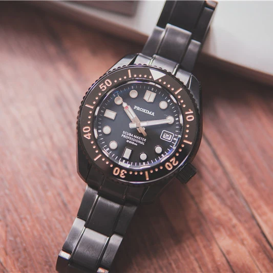 PROXIMA potápačské hodinky pre mužov,pánske automatické hodinky 30 Bar nepremokavé samostatne vietor mechanické náramkové hodinky NH35 sapphire keramická fazeta Obrázok 2