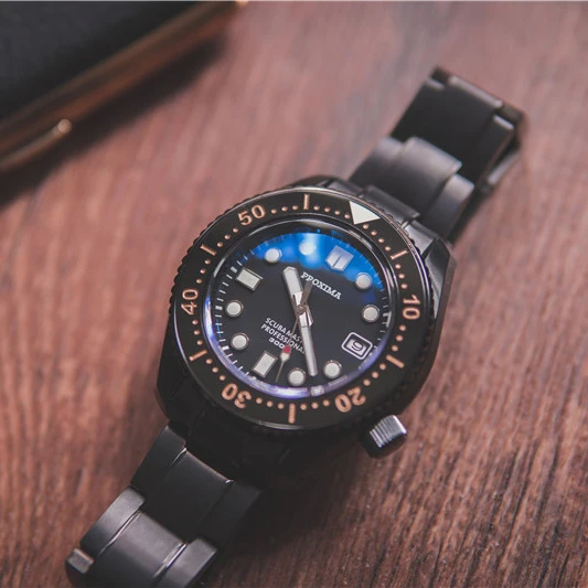 PROXIMA potápačské hodinky pre mužov,pánske automatické hodinky 30 Bar nepremokavé samostatne vietor mechanické náramkové hodinky NH35 sapphire keramická fazeta Obrázok 4