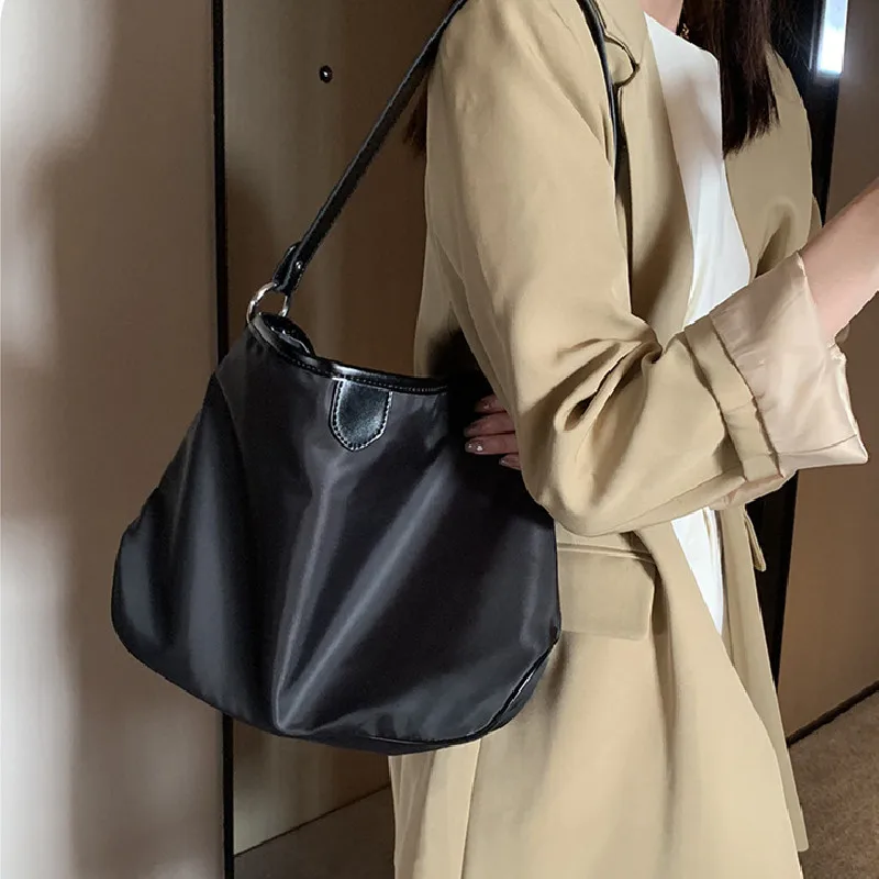 ženy oxford fahion čierna taška cez rameno pre ženy vo vysokej kvalite bežné denné mäkké malé jednoduchá kabelka Obrázok 4