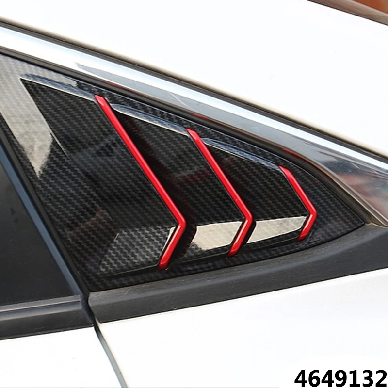 2016 2019 Pre Honda Civic 10. Gen 4dr Sedan Zadné Okno Trojuholník Uzávierky výbava kryt-ABS Uhlíkových vlákien Auto styling príslušenstvo Obrázok 2