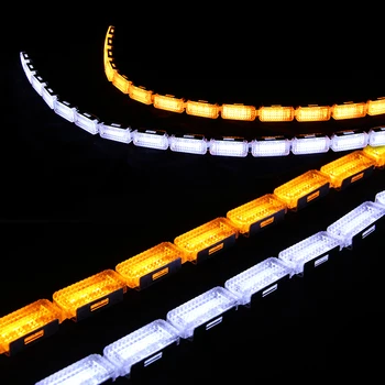 Auto Svetlometu Biela Žltá Crystal Oči Denných prevádzkových Svetlo LED DRL Flexibilné Zase Signálne Pásy