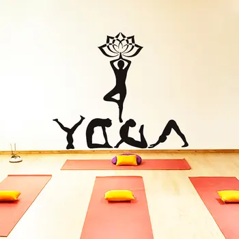 Jóga Meditácie Šport Namaste Odtlačkový Vinylové Nálepky Domova Yoga Studio Sport Telocvični Dievča, Umenie, Dizajn Spálne Jogy Plagát NY-416